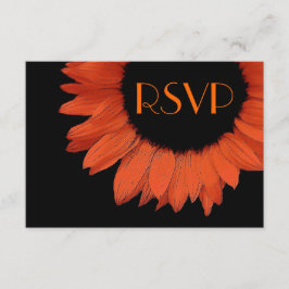 Respuesta del Boda de RSVP del girasol naranja