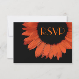 Respuesta del Boda de RSVP del girasol naranja