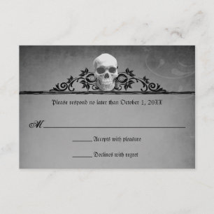 Respuesta del Boda de Skull Frame Halloween RSVP