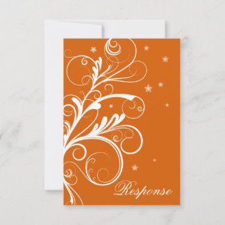 Respuesta del Boda de Swirl Floral Blanco naranja