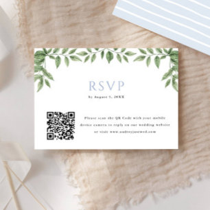 Respuesta del Boda del código QR de la hoja azul d