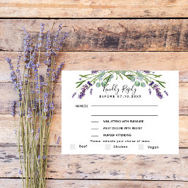 Respuesta del boda del eucalipto de Lavender menú 