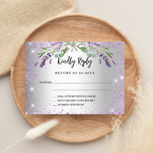 Respuesta del boda del lavadero de plata RSVP