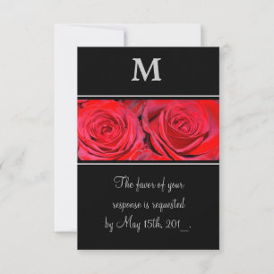 Respuesta del Boda del monograma rojo rosa negro p