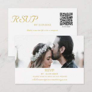 Respuesta del Boda elegante de fotos de oro QR Res