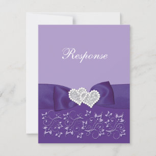 Respuesta del Boda floral blanco púrpura BOW IMPRE