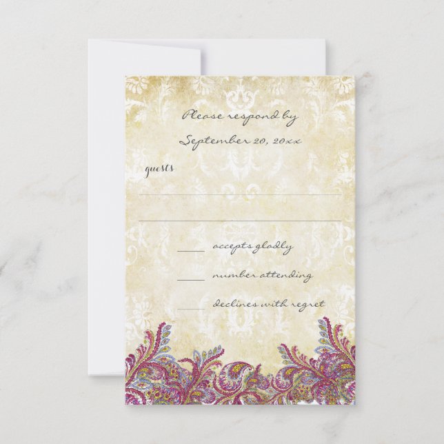 Respuesta del Boda floral de frambuesa rosa boho r (Anverso)