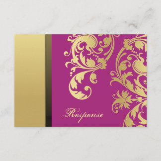 Respuesta del Boda floral del shimmer dorado rosad