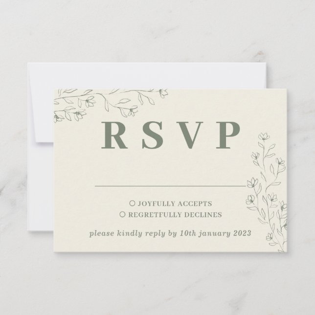 Respuesta del Boda floral sage marfil-beige (Anverso)