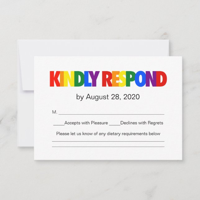 Respuesta del Boda gay de la bandera arcoiris (Anverso)
