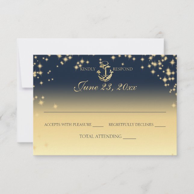Respuesta del Boda Nautical Starry Sky Twinkle (Anverso)