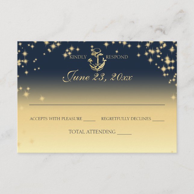 Respuesta del Boda Nautical Starry Sky Twinkle (Anverso)