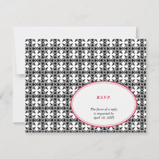 Respuesta del boda preppy de encaje oval rojo negr