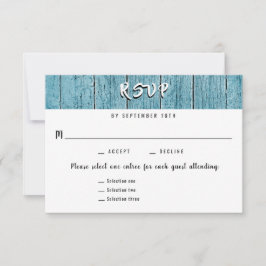 Respuesta del Boda RSVP 3 Entree Blue Shiplap