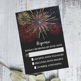 Respuesta del Boda/RSVP al cielo de los fuegos art
