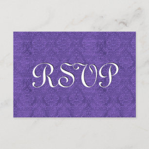 Respuesta del Boda RSVP de Damask Royal Purple S21