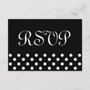 Respuesta del Boda RSVP de puntos de polka blancos