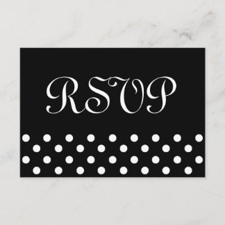 Respuesta del Boda RSVP de puntos de polka blancos
