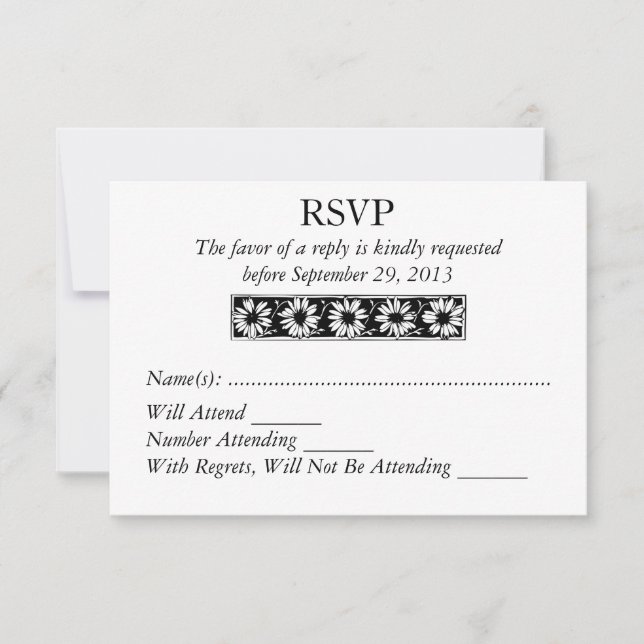 Respuesta del Boda RSVP moderno de Daisy Border (Anverso)