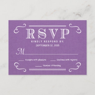 Respuesta del Boda RSVP Orquid Purple Ruslap