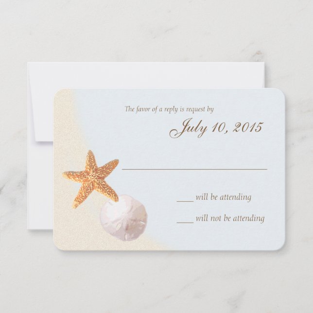 Respuesta del Boda Shell Beach Sea Shore (Anverso)