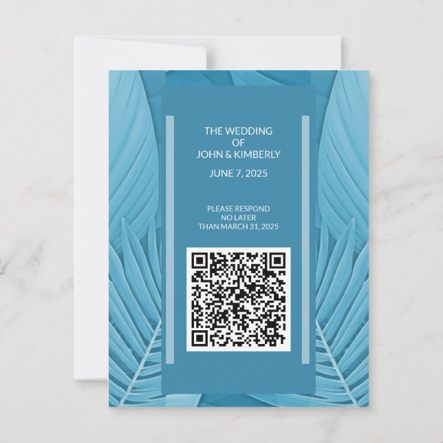 Respuesta del boda Tarjeta de código QR RSVP | Ver (Reverso)