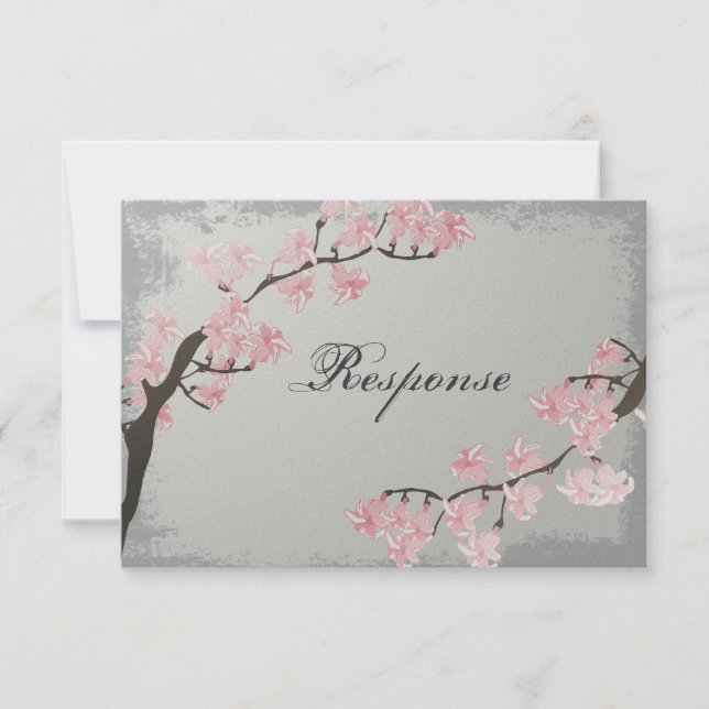 Respuesta del boda Tarjeta RSVP - Flor de cerezo r (Anverso)