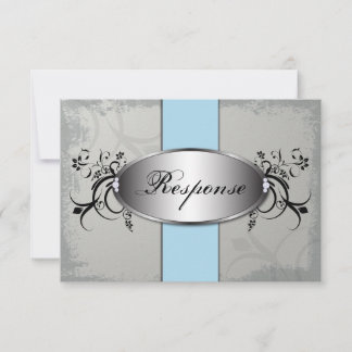 Respuesta del boda Tarjeta RSVP Luz de pizarra azu