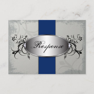 Respuesta del boda Tarjeta RSVP Tarjeta Real Blue