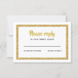 Respuesta del Purpurina blanco y oro Bat Mitzvah<br><div class="desc">Esta tarjeta de inserción de moda presenta letras en negrita en la parte delantera con un aspecto en capas en purpurina dorado y blanco, y una parte posterior de color sólido. Agregue el texto mediante el formulario de plantilla. Cambie la fuente, el diseño y los colores mediante la función Personalizar....</div>