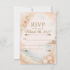 Respuesta editable de boda de playa con acuarela