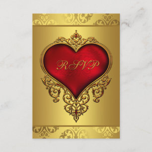 Respuesta elegante de boda roja y dorada