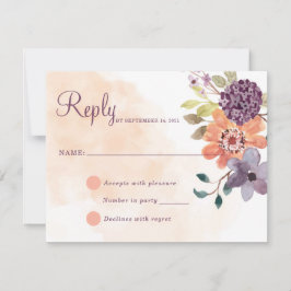 Respuesta floral de otoño morado y naranja