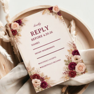 Respuesta floral elegante de Borgoña