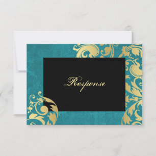 Respuesta floral RSVP de la boda del reflejo del