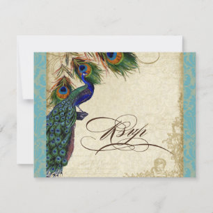 Respuesta formal RSVP para pavos reales y plumas A