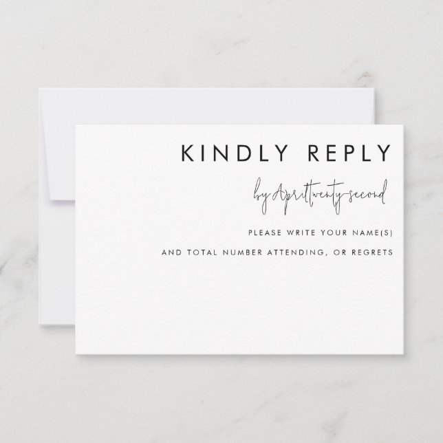Respuesta minimalista de los Bodas modernos blanco (Anverso)