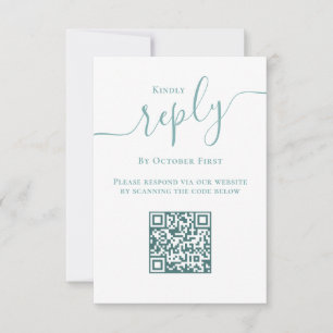 Respuesta Minimalista simple RSVP QR Código Turque