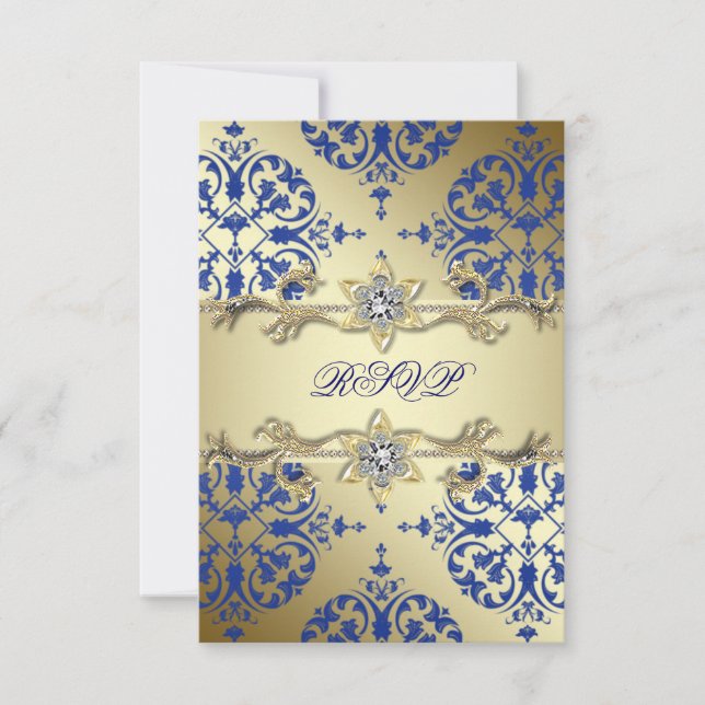 Respuesta Real Azul Oro Damask (Anverso)