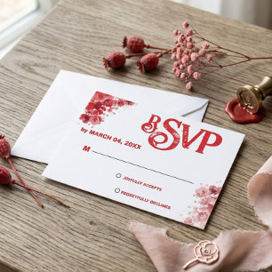 Respuesta Romántica Roja Floral para Boda