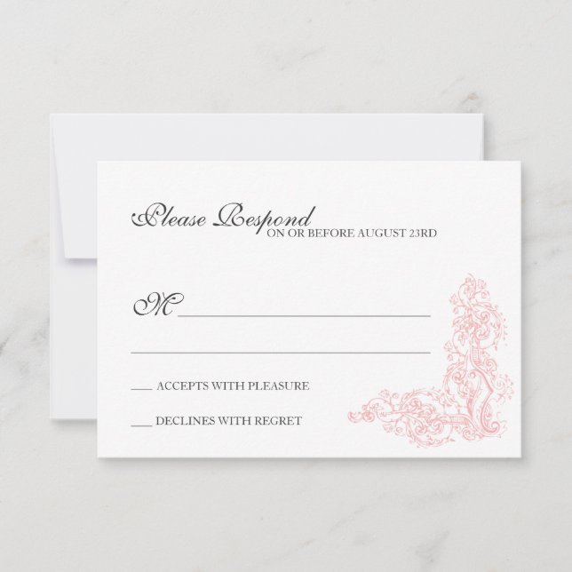 Respuesta Rosa y Gris Vintage Ornate (Anverso)