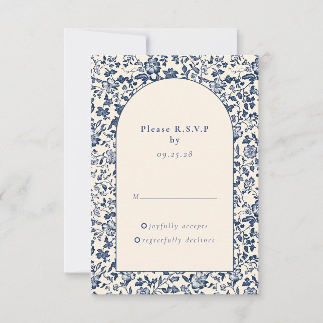Respuesta rsvp a la marcha Blue Floral de Delfware (Anverso)