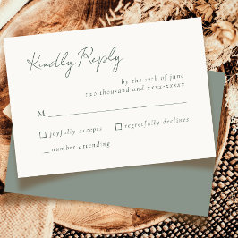 Respuesta RSVP a la simple y elegante boda verde s