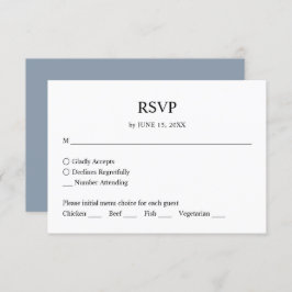 Respuesta RSVP a una simple boda azul turbia Minim