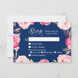 Respuesta RSVP Azul de la Marina de Guerra Floral 