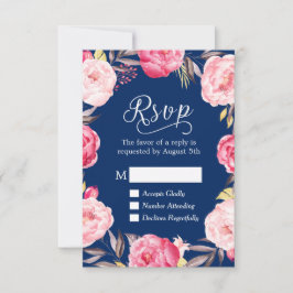 Respuesta RSVP azul de la marina de guerra floral 