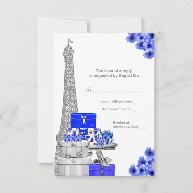 Respuesta RSVP Azul Real París (Anverso)