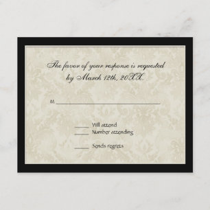 Respuesta RSVP, Damasco de círculo blanco y negro