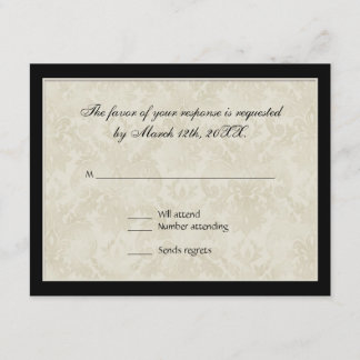 Respuesta RSVP, Damasco de círculo blanco y negro