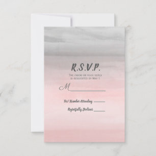 Respuesta RSVP de Acuarela Moderna Rosa y Gris que